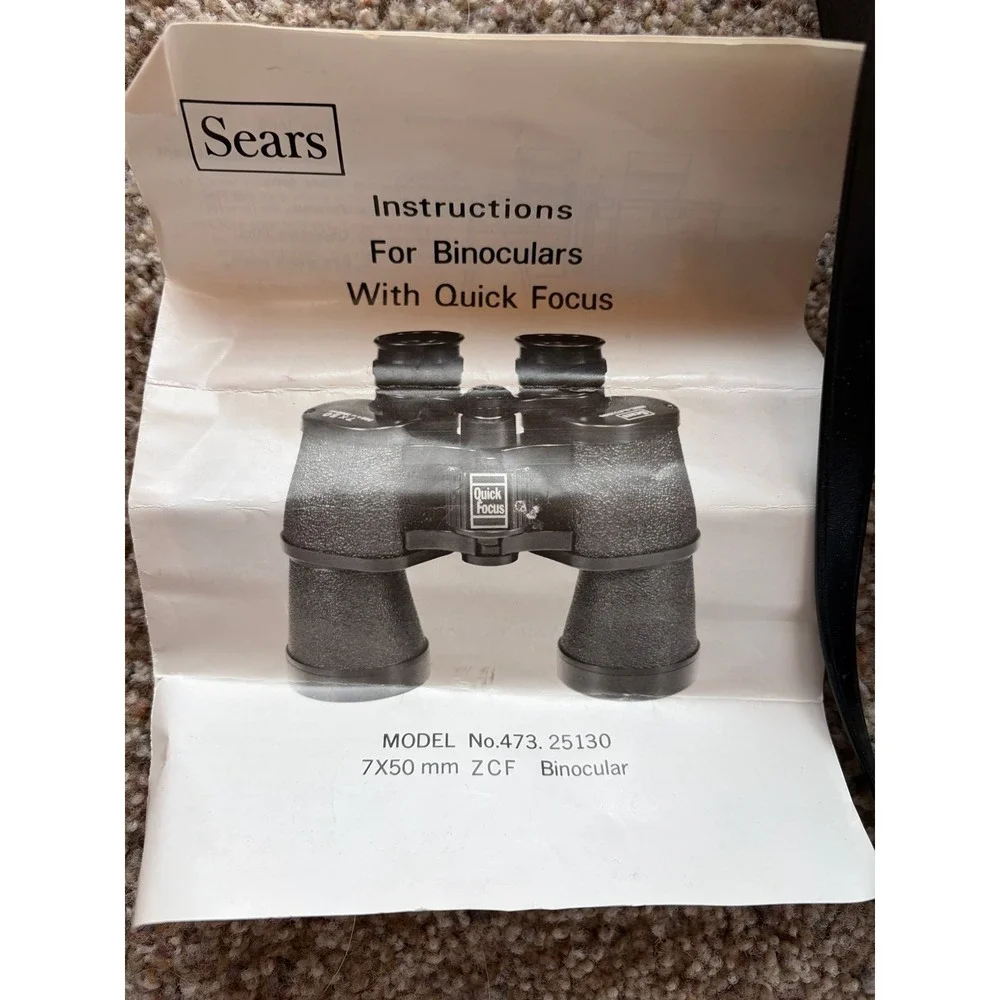 Vintage sears binoculars 7 x 50 mm model 473–25130